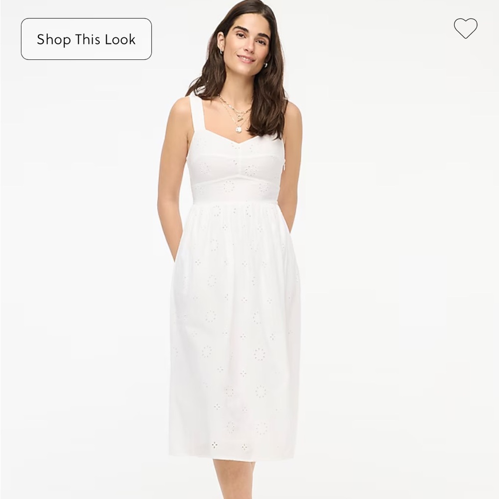 J. Crew White Sleeveless Eyelet Dress